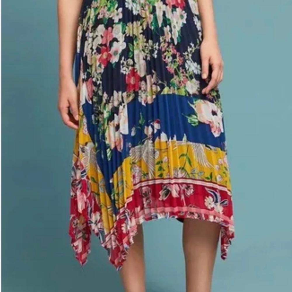 Leora Floral Pleated Midi Skirt